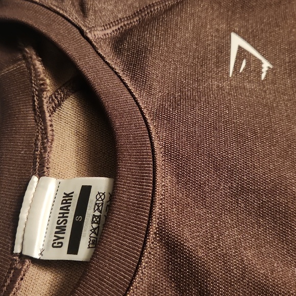 Gymshark long sleeve Crop Top Small & XS size Brown to Fade - Picture 2 of 5